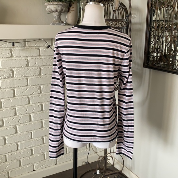 LA LIGNE New York STRIPED LONG SLEEVE SHIRT CREW NECK MEDIUM - Picture 4 of 6